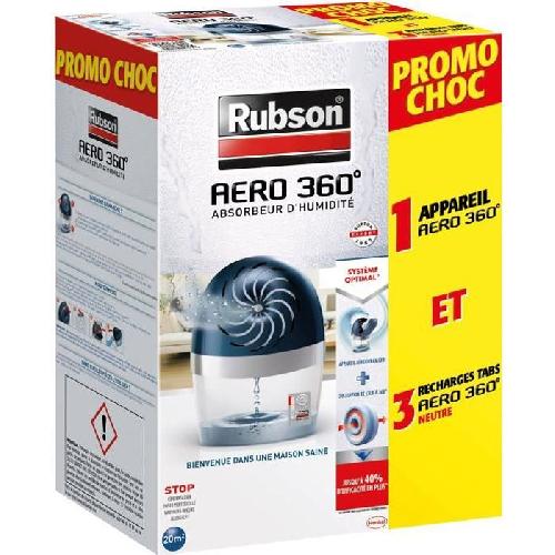 Absorbeur D'humidite RUBSON Absorbeur d'humidite Aero 360o Promo choc 20 m2 + 3 recharges