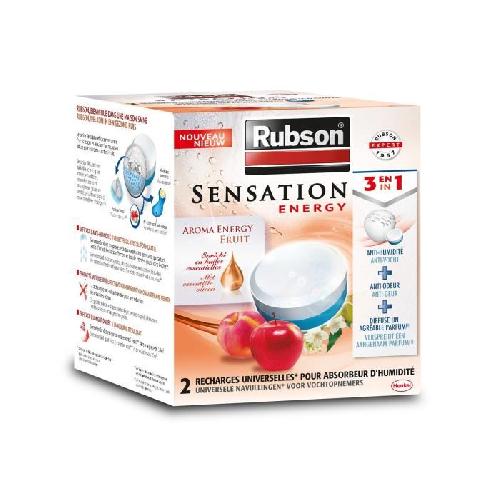 Absorbeur D'humidite RUBSON Recharge SENSATION 3en1 Aroma Energy Fruit Lot de 2 recharges
