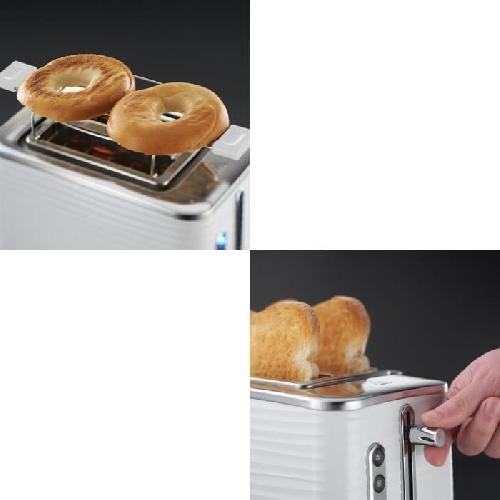 Grille-pain - Toaster Russell Hobbs 24370-56 Toaster Grille Pain XL Inspire. Controle Brunissage. Decongele. Rechauffe. Chauffe Viennoiserie - Blanc