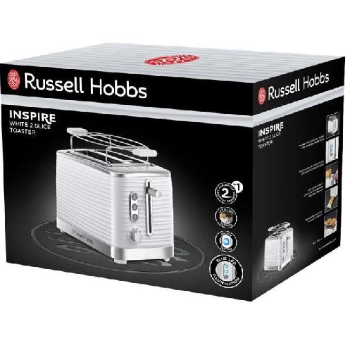 Grille-pain - Toaster Russell Hobbs 24370-56 Toaster Grille Pain XL Inspire. Controle Brunissage. Decongele. Rechauffe. Chauffe Viennoiserie - Blanc