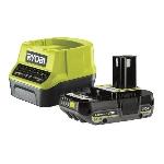 RYOBI - 1 batterie lithium+ 18V ONE+ 2.0 Ah compacte et 1 chargeur rapide 2.0 A - RC18120-120C