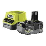 RYOBI - 1 batterie lithium+ 18V ONE+ 4.0 Ah compacte et 1 chargeur rapide 2.0 A - RC18120-140X