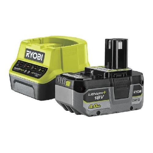 Batterie Pour Machine Outil RYOBI - 1 batterie lithium+ 18V ONE+ 4.0 Ah compacte et 1 chargeur rapide 2.0 A  - RC18120-140X