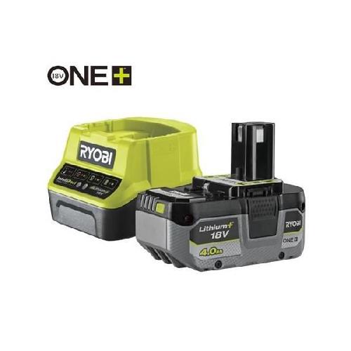 Batterie Pour Machine Outil RYOBI - 1 batterie lithium+ 18V ONE+ 4.0 Ah compacte et 1 chargeur rapide 2.0 A  - RC18120-140X