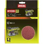 Disque Abrasif RYOBI - 10 disques diam. 150 mm autocollants grain 80 pour ponceuse a bande et a disque RBDS4601G - SD150A10