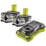 RYOBI - 2 batteries lithium+ 18V ONE+ 5.0 Ah et 1 chargeur ultra rapide 5.0 A - RC18150-250