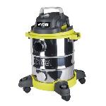 RYOBI - Aspirateur eau et poussiere 1 250 W - cuve Inox 20 L - depression 20.5 kPa - Avec filtre. extension. suceur - RVC-1220I-G