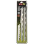 RYOBI - Blister 3 lames acier inox grande longueur 300 et 152 mm bois / plastique - emmanchement universel scie sabre - RAK03SSRB