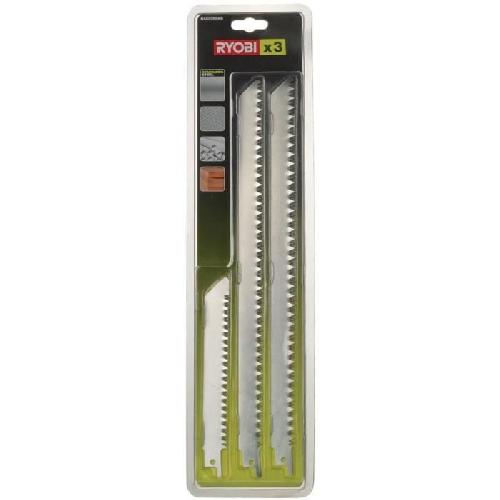 Accessoire - Consommable Machine Outil RYOBI - Blister 3 lames acier inox grande longueur 300 et 152 mm bois - plastique - emmanchement universel scie sabre - RAK03SSRB