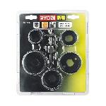 RYOBI - Blister 7 pieces scie cloche pour le bois 32 / 38 /  45 / 50 / 54 mm + foret centreur - RAK07HS