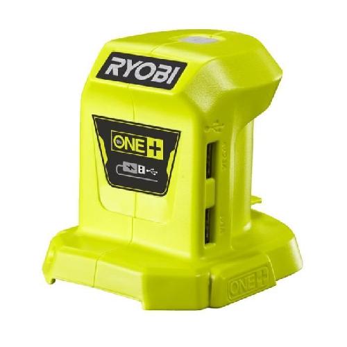 Chargeur Pour Machine Outil RYOBI - Chargeur USB 18V ONE+ - 2 ports USB pour charger a partir d'une batterie ONE+TM - R18USB-0