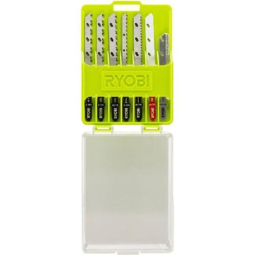 Accessoire - Consommable Machine Outil RYOBI - Coffret 10 lames scie sauteuse sans fil ONE+? bois - metal - plastique - granit - carrelage - RAK10JSBMP