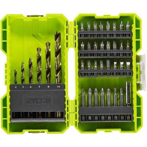 Accessoire - Consommable Machine Outil RYOBI - Coffret empilable 38 accessoires mixtes perçage - vissage : 6 forets HSS + embouts & 1 porte-embout - RAK38SDD