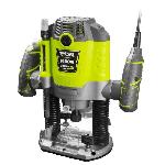 RYOBI - Défonceuse 1 600 W - 10 000-26 000 tr/min - pinces 8/6 mm - 5 fraises incluses - Livrée en coffret - RRT1600-K