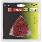 RYOBI - Kit abrasifs multitool (10 triangles abrasifs grain 60 / 80 / 120)  - RAK10MT