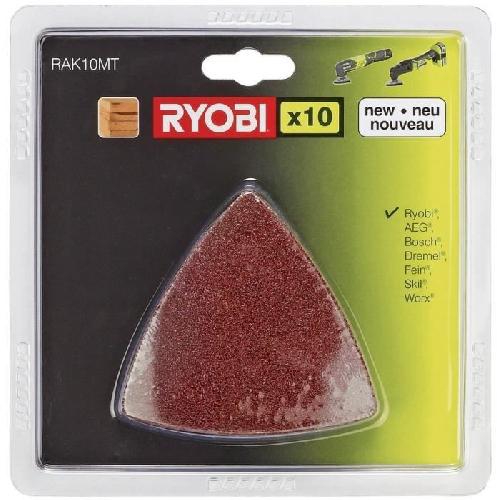 Accessoire - Consommable Machine Outil RYOBI - Kit abrasifs multitool -10 triangles abrasifs grain 60 - 80 - 120- - RAK10MT