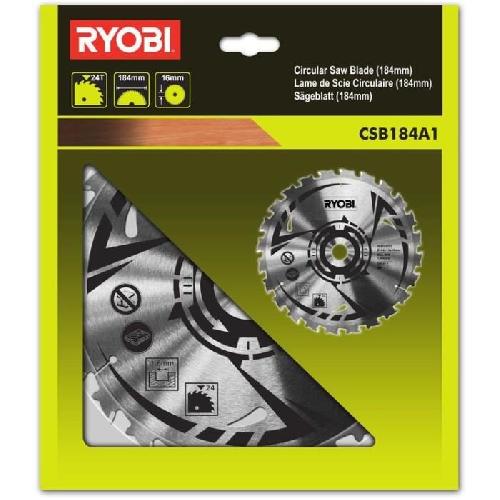 Accessoire - Consommable Machine Outil RYOBI - Lame ULTRA FINE 184 mm - 24 dents - alésage 16 mm pour scie circulaire ONE+? R18CS7-0 - CSB184A1