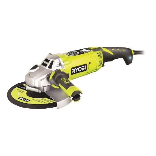 Meuleuse RYOBI - Meuleuse d'angle 2 000 W 230mm - poignée 180° - coffret antichocs + coffret. disque métal 230mm & clé de service - EAG2000RS