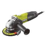 RYOBI - Meuleuse d'angle 600 W diam. 115 mm - 13 000 tr-min + disque a ebarber le metal 115 mm et et 1 cle de service - RAG600-115G