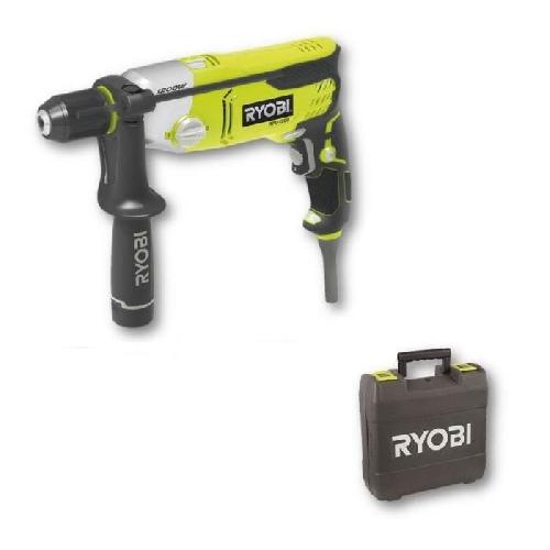 Perceuse RYOBI - Perceuse a percussion 1 200 W - 1 200-3 000 cp/min - 2 vitesses - mandrin 13 mm métal - LED - Livrée en coffret - RPD1200-K