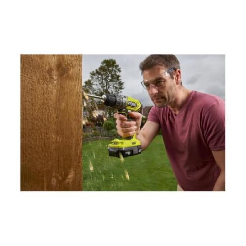 Perceuse RYOBI - Perceuse a percussion compacte 18V ONE+ - 40 Nm - mandrin 10 mm + 2 batteries 2.0 Ah. chargeur. sac - R18PD2-220S