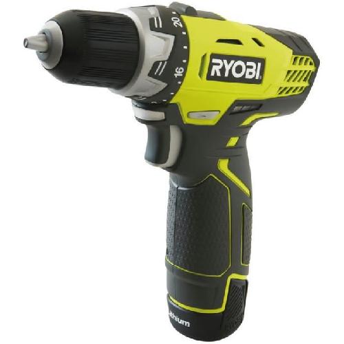 Perceuse RYOBI - Perceuse-visseuse 12V - 1 vitesse - 25 Nm - 24 positions - mandrin 10 mm + 2 batteries 2 Ah. chargeur & sac - RCD1201-220S