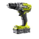 RYOBI - Perceuse-visseuse 18V ONE+ - 50 Nm - 500-1800 tr-min - mandrin 13 mm + 1 batterie 2 Ah. chargeur et sac - R18DD3-120S