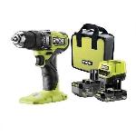 RYOBI - Perceuse-visseuse a percussion BRUSHLESS 18V ONE+ 54 Nm - 2 batteries 4 & 2 Ah. chargeur & sac de transport - RPD18BL1-2C42S