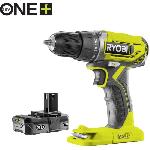 Perceuse RYOBI - Perceuse-visseuse compacte 18V ONE+ - 2 batteries lithium+ 2.0 Ah - chargeur 1.5 A - Sac de transport - R18DD2-220S