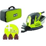 RYOBI - Ponceuse triangulaire 100 W - 12 000 osc-min - 169 x 100 mm - Livree en sac de transport avec 20 abrasifs - RPS100-SA20