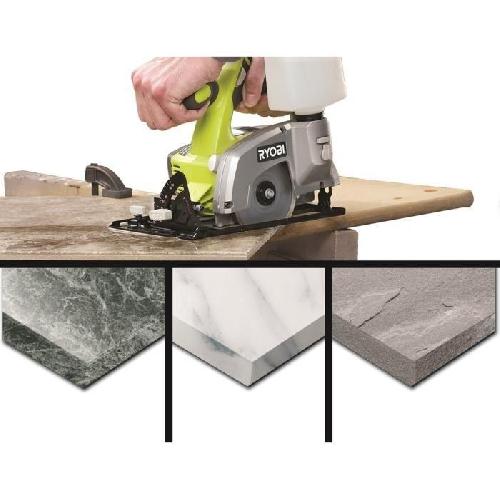 Scie Electrique RYOBI - Scie a carrelage / matériaux 18V ONE+ - céramique - granit - marbre - béton - 102 mm x 16 mm + 1 disque diamant - LTS180M