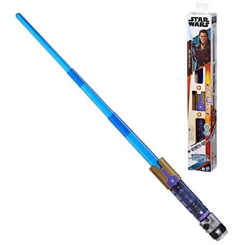 Figurine Miniature - Personnage Miniature Sabre laser electronique Maitre Jedi Sol. bleu personnalisable officiel sous licence Star Wars Lightsaber Forge Kyber Core. des 4 an