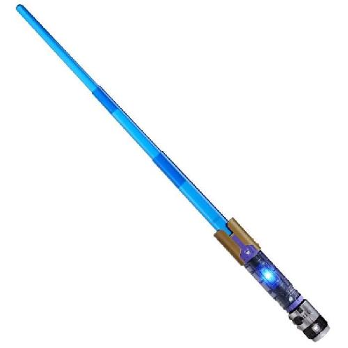 Figurine Miniature - Personnage Miniature Sabre laser electronique Maitre Jedi Sol. bleu personnalisable officiel sous licence Star Wars Lightsaber Forge Kyber Core. des 4 an