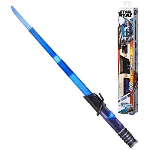 Figurine Miniature - Personnage Miniature Sabre laser electronique Mandalorien Sabre noir. Star Wars Lightsaber Forge Kyber Core. jouets enfant. des 4 ans