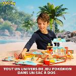 Figurine Miniature - Personnage Miniature Sac a dos - BANDAI - Pokémon du dresseur Theme Plage - S'ouvre et devient une super arene