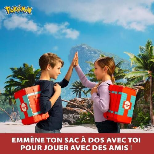 Figurine Miniature - Personnage Miniature Sac a dos - BANDAI - Pokémon du dresseur Theme Plage - S'ouvre et devient une super arene