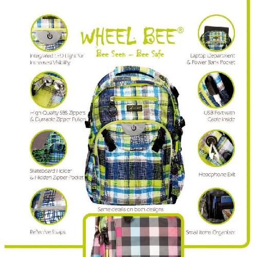 Sac A Dos Technique Sac a dos - SCHILDKRÖT - Wheel Bee Generation Z - Lumiere LED - Port USB - Compartiments antivol