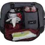 Sac A Langer Sac a langer Baby on board - Week-end Team Smoke - Gris chiné - Détails cuir bordeaux et noir