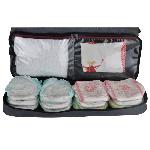 Sac A Langer Sac a langer Baby on board - Week-end Team Smoke - Gris chiné - Détails cuir bordeaux et noir