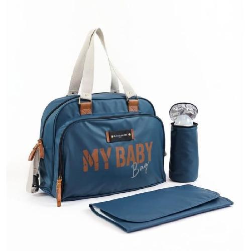 Sac A Langer Sac a langer quotidien BABY ON BOARD SIMPLY BABYBAG - Bleu océan - Grande Capacité - Matelas et Porte Biberon Isotherme