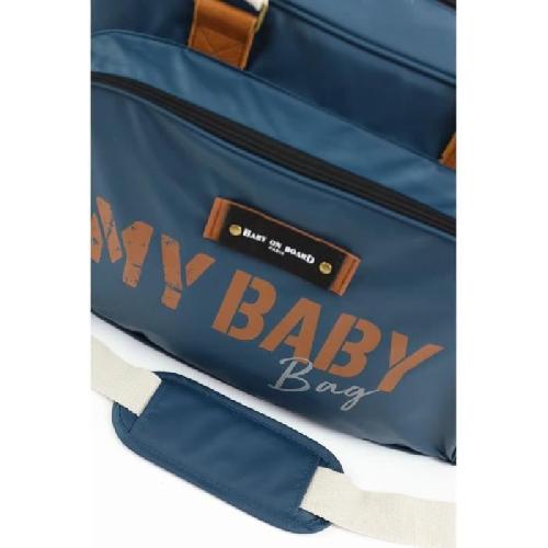 Sac A Langer Sac a langer quotidien BABY ON BOARD SIMPLY BABYBAG - Bleu océan - Grande Capacité - Matelas et Porte Biberon Isotherme