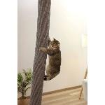 Arbre A Chat Sac d'escalade pour chats - KERBL - CLIMBER - 16 x 16 x 240 cm - Fixation plafond - Gris