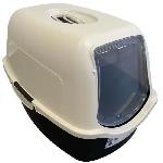 Maison De Toilette - Filtre A Charbon - Tapis Exterieur SACHA Maison de toilette pour chat - Bac a litiere - 56 x 40 x 39 cm - Noir et blanc - PET DESIGN