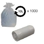 Sacs poubelle blanc 10L - 10 microns HD -carton de 1000-