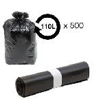 Sacs poubelle noir 110L - 18 microns HD -carton de 500-