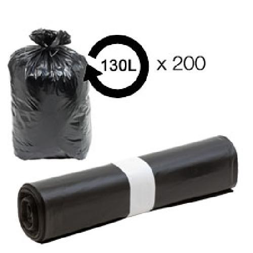 Sac Poubelle - Sac Plastique Sacs poubelle noir 130L - 40 microns BD -carton de 200-