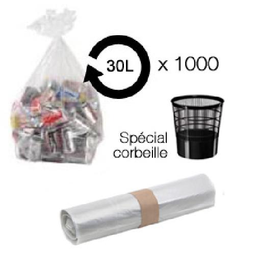 Sac Poubelle - Sac Plastique Sacs poubelle transparent 30L - corbeille -carton de 1000-