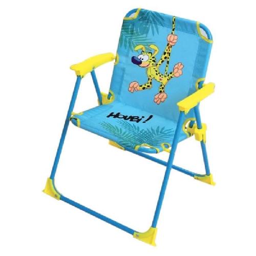 Table Activite - Jouet D'activite Salon de jardin pour enfants - FUN HOUSE - MARSUPILAMI - Jaune - 2 chaises pliantes - Parasol