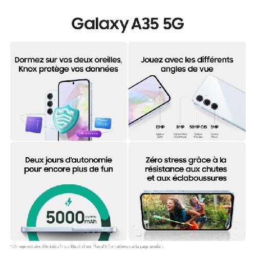 Smartphone Samsung Galaxy A35 Smartphone 128 Go 5G Bleu