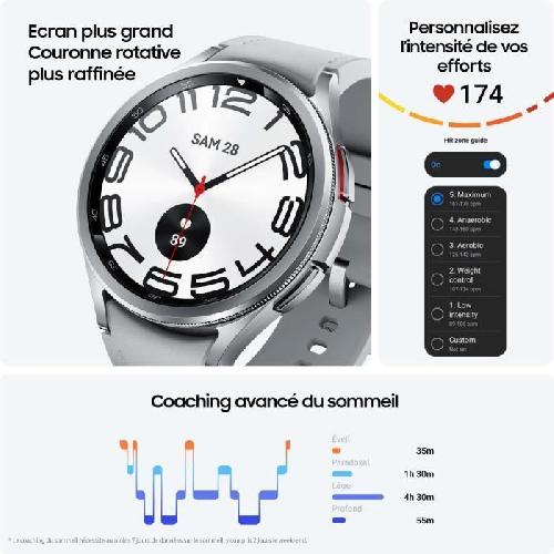 Montre Bluetooth - Montre Connectee - Montre Intelligente SAMSUNG Galaxy Watch6 Classic 43mm Argent Bluetooth